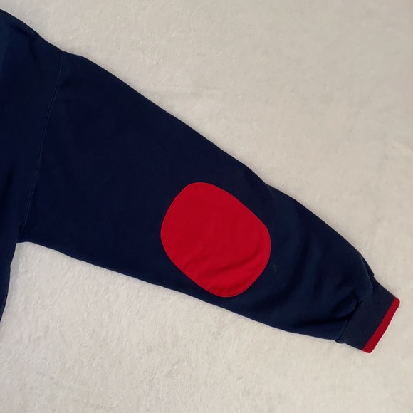 {VTG} Mickey & Co. | 90s M Collection Embroidered V-Neck Elbow Patch Sweatshirt - Picture 14 of 15